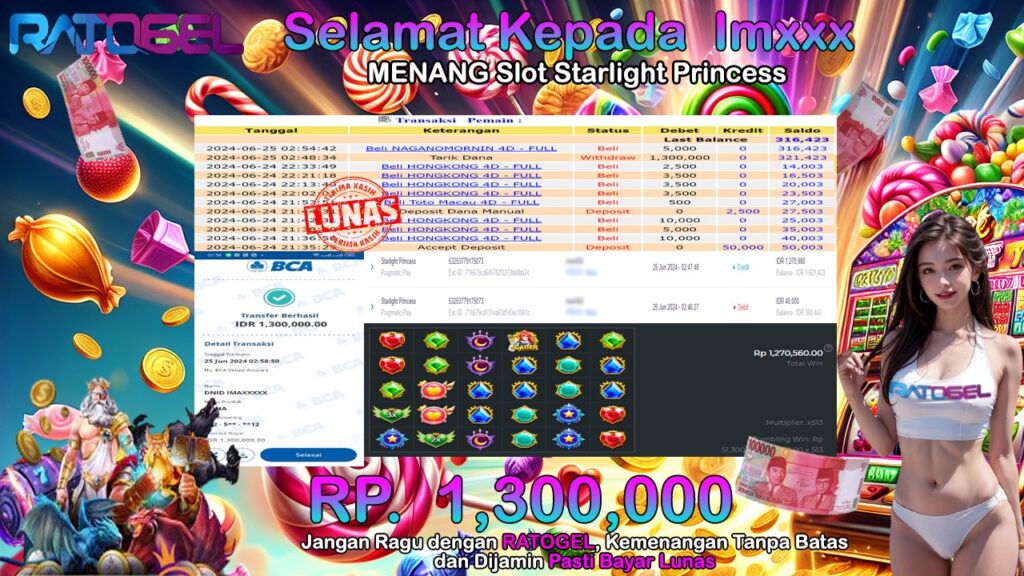 BUKTI JACKPOT SLOT STARLIGHT PRINCESS TERPERCAYA DI INDONESIA TGL 25-06-2024