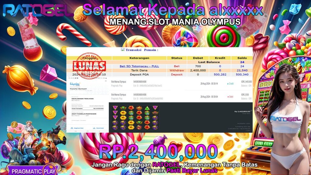 BUKTI JACKPOT SLOT MANIA OLYMPUS TERPERCAYA DI INDONESIA TGL 29-08-2024