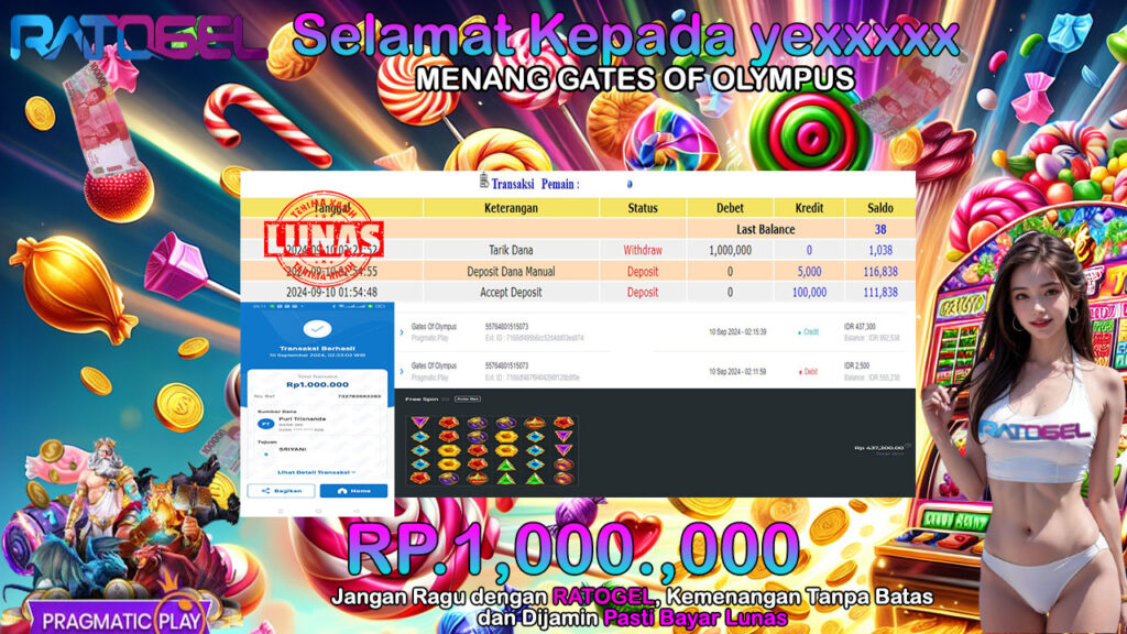 BUKTI JACKPOT SLOT GATES OF OLYMPUS TERPERCAYA DI INDONESIA TGL 10-09-2024