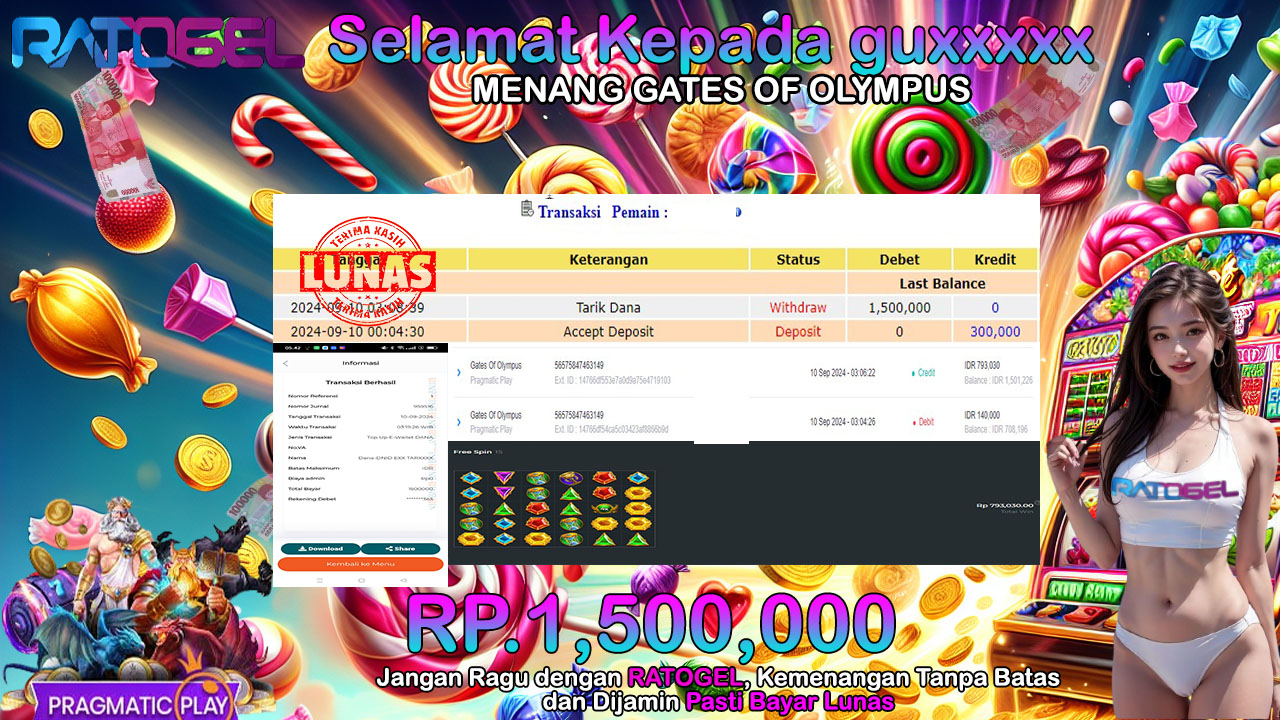 BUKTI JACKPOT SLOT GATES OF OLYMPUS  TERPERCAYA DI INDONESIA TGL 10-09-2024